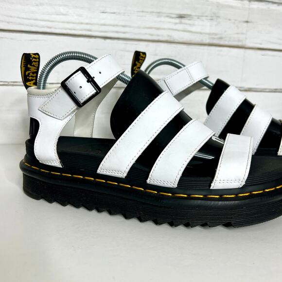 Dr. Martens Blaire White Leather Sandal Shoe Size 9 - Picture 2 of 10